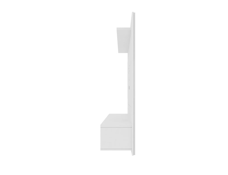 Manhattan Comfort Liberty 70.86\" Floating Wall Entertainment Center with Overhead Shelf - White