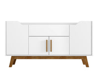 Manhattan Comfort Addie 53.54” Sideboard with 5 Shelves - White