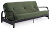 Cleo Black Metal Arm Full Size Futon Frame with 6