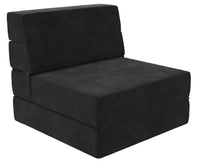 Novogratz The Flower Microfiber Modular Chair & Lounger - Black