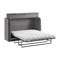 Bestar Nebula 75 W Queen Cabinet Bed with Mattress - Bark Grey