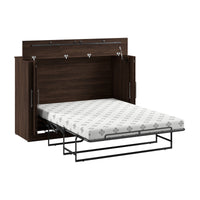 Bestar Pur 69 W Full Cabinet Bed with Mattress - Black Walnut