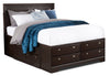["Yorkdale 12-Drawer Platform Bed with Headboard & Storage Frame, Made in Canada, Brown - Queen Size"]