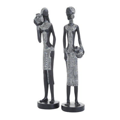 Polystyrene 14" African Women - Set of 2|Femme africaine de 14 po en polystyrène - ensemble de 2