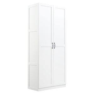 Manhattan Comfort Hopkins Modern Freestanding Storage Closet with 7 Shelves - White