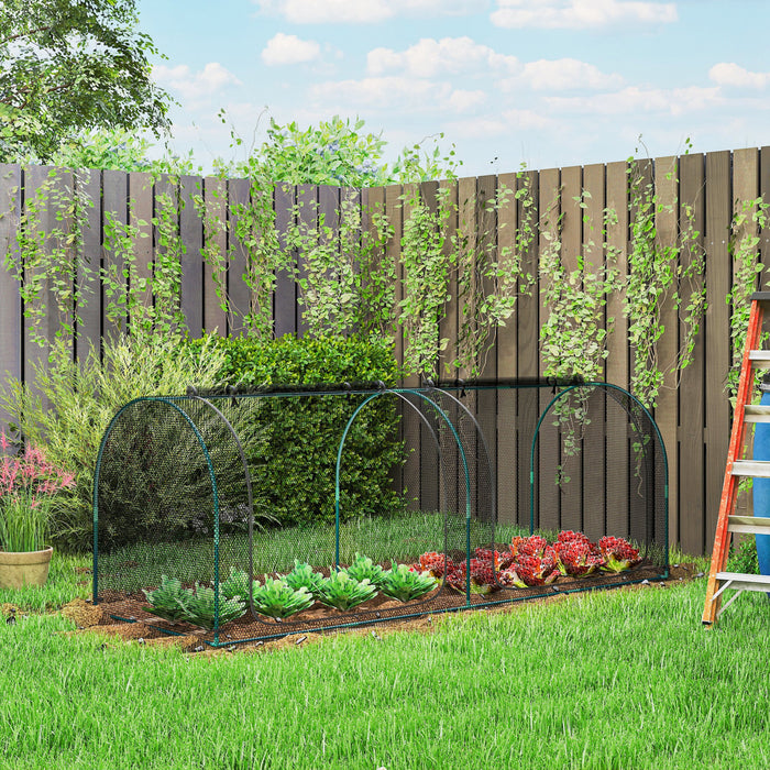 Outsunny 8 x 3ft Crop Cage with Two Zippered Doors Black