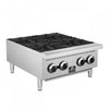 FORNO Commerciale 24 Inch Gas Hotplate with 4 Burners, 104,000 BTU, Stainless Steel - FCMHP0079-24 | Plaque de cuisson a gaz Commerciale de 24 po avec 4 bruleurs, 104 000 BTU, acier inoxydable – FCMHP0079-24