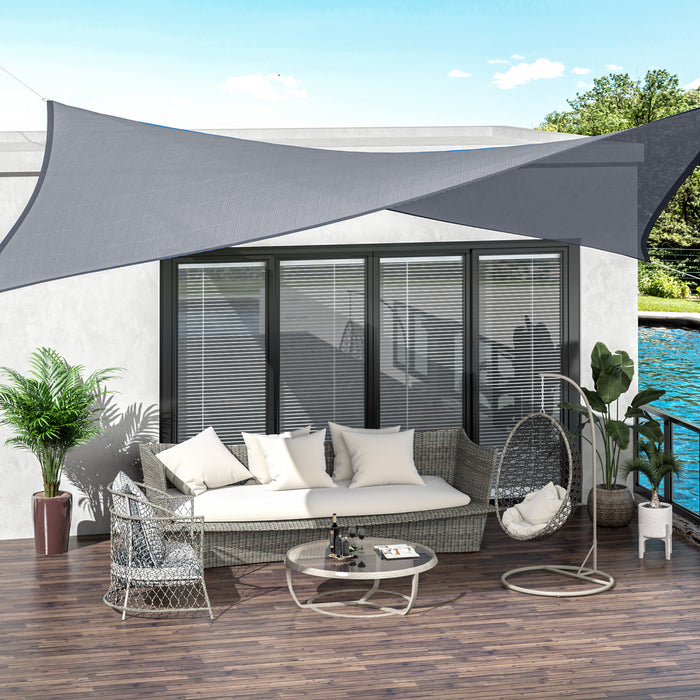 Outsunny Rectangle 13' X 20' Canopy Sun Sail Shade Garden Cover Uv Protector Outdoor Patio Lawn Shelter With Carrying Bag (grey)