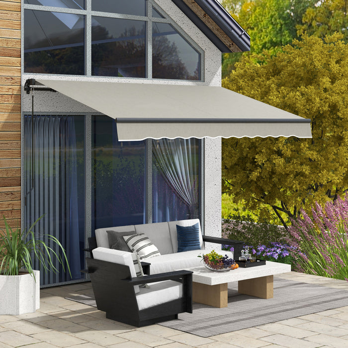 Outsunny 10' X 8' Patio Retractable Awning Sunshade Shelter, Light Grey