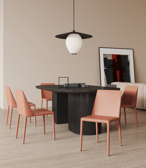 Paris Modern Vegan Leather Dining Chair in Clay - Set of 4
