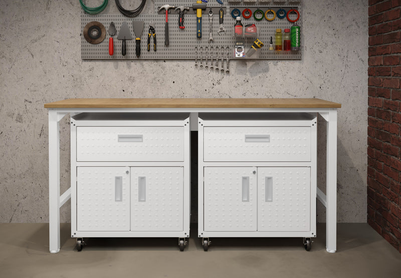 Fortress Modern 3-Piece Garage Set in White Garage Storage