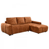 Cove 2-Piece Chenille Sleeper Sectional with Storage Chaise and Rounded Arms - Rust | Cove Sectionnel-lit 2 pieces en chenille avec chaise longue de rangement et accoudoirs arrondis - Rouille