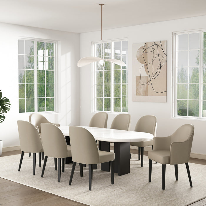 Hillman Modern 8-Piece Dining Chair Set in Sand