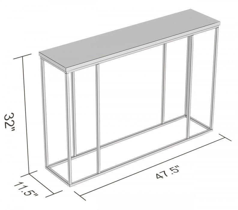 47” Console Table - Dark Taupe With Black Metal