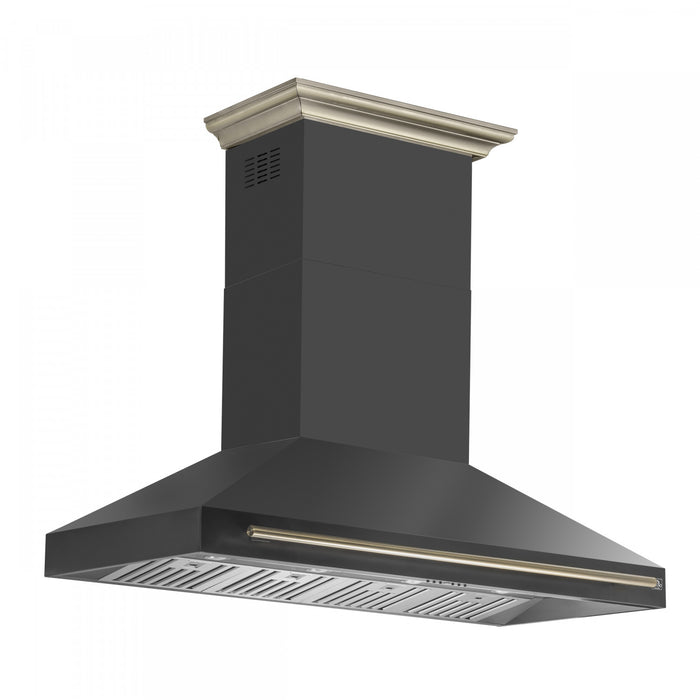 Forno Aria 60 Inch Wall-Mounted Black Range Hood- FRHWM5095-60BLK