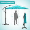 Costway 10 FT Patio Offset Umbrella with Easy Tilt Adjustment Crossed Base Vented Top Turquoise