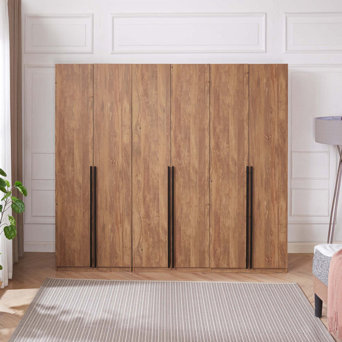 Lee Modern 32\" Wardrobe Closet in Golden Brown - Set of 3 Armoire