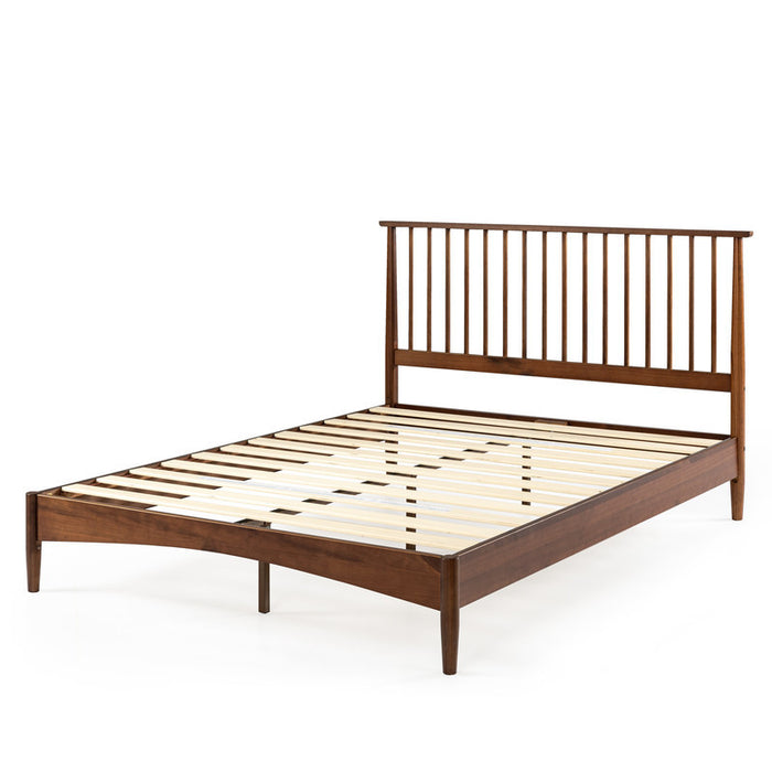 Linda Wood Platform Bed with Headboard - King Size