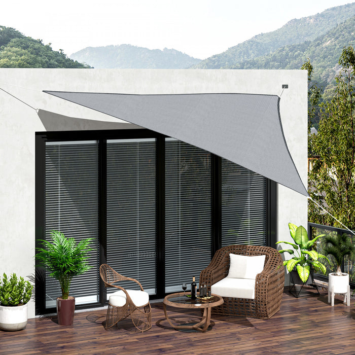 Outsunny Triangle 12' Canopy Sun Sail Shade Garden Cover Uv Protector Outdoor Patio Lawn Shelter With Carrying Bag, Grey