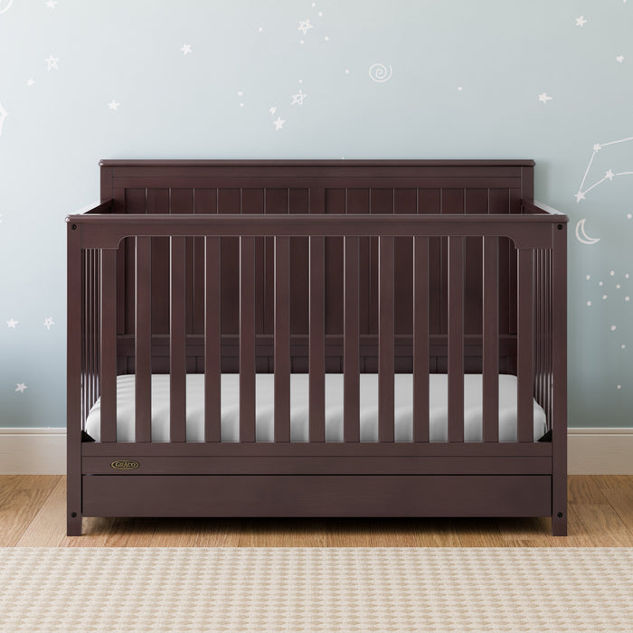 Graco Hadley 5-in-1 Convertible Crib with Drawer - Espresso