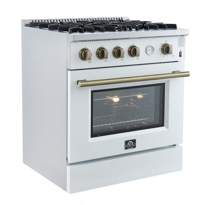 Forno Marco 30-inch Gas Range White 4.32 cu.ft - FFSGS6277-30WHT