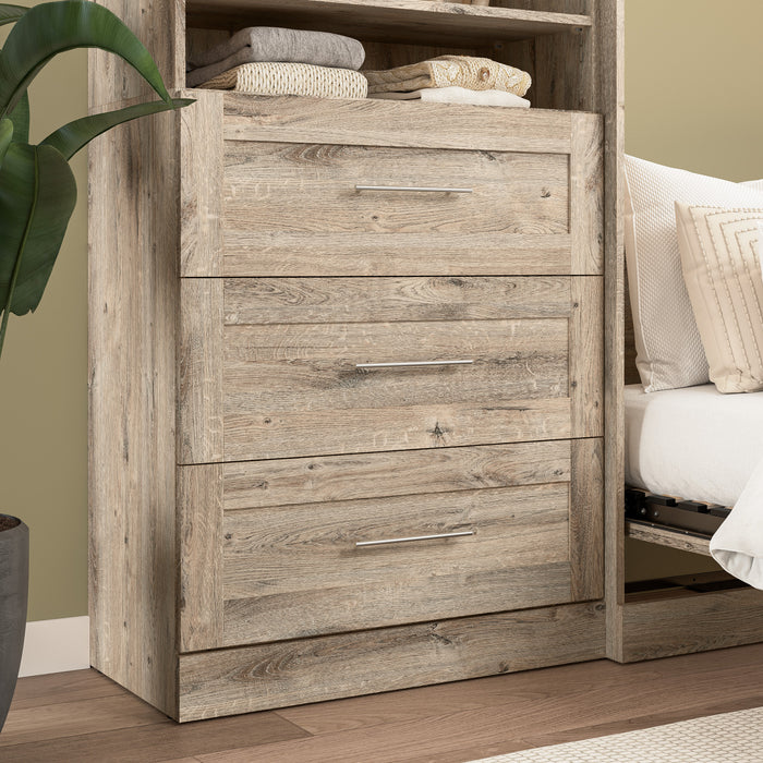 Bestar Pur 3 Drawer Set for 36 W Closet Organizer - Rustic Brown