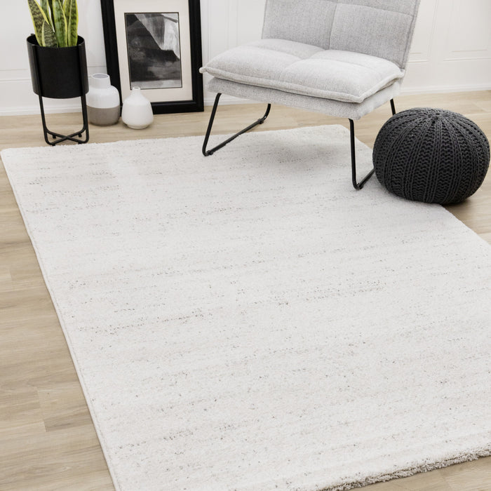 Surrey White Grey Speckled Rug, 3'11\" x 5'7\" Indoor Area Rug