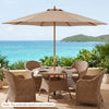 Costway 9 FT Patio Umbrella with Adjustable Height. Rope Pulley Lift. Vented Top for Beach Khaki Tan