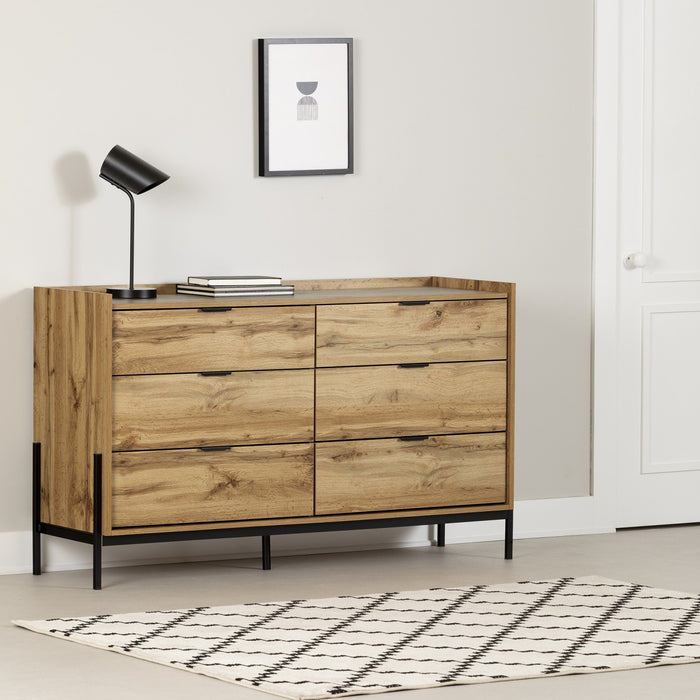 Milton 6-Drawer Double Dresser - Nordik Oak
