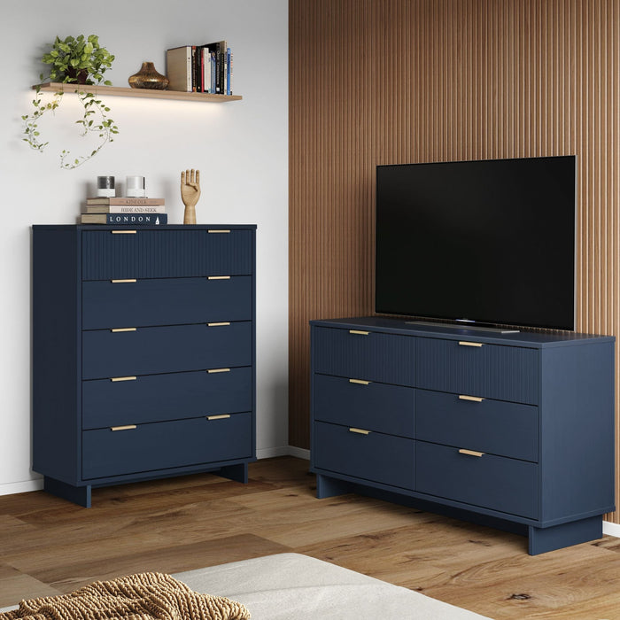Granville Modern 2-Piece Dresser Set in Midnight Blue