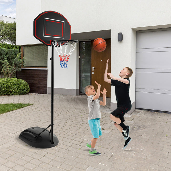 Costway 5.5-7.5ft Adjustable Portable Basketball Goal System With Shatterproof Backboard