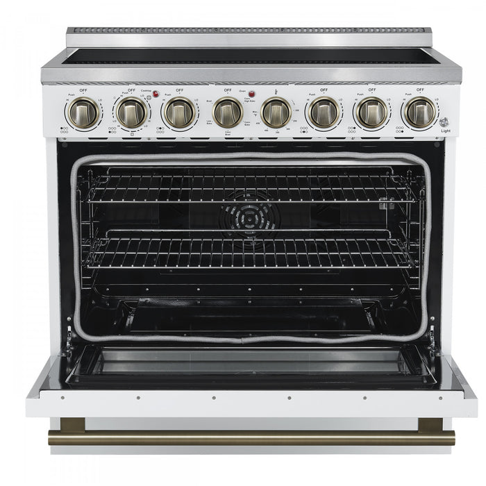Forno Paolo 36 Inch White Freestanding Electric Range, White, 5.44 cu.ft. - FFSEL6011-36WHT