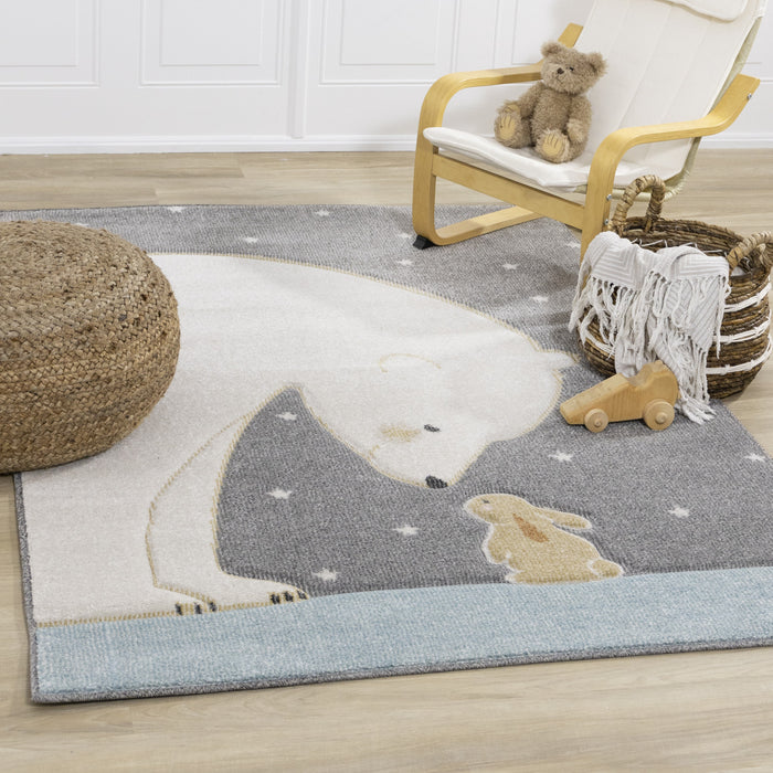 Kids Polar Bear Rabbit Area Rug - 5'3\" x 7'7\"