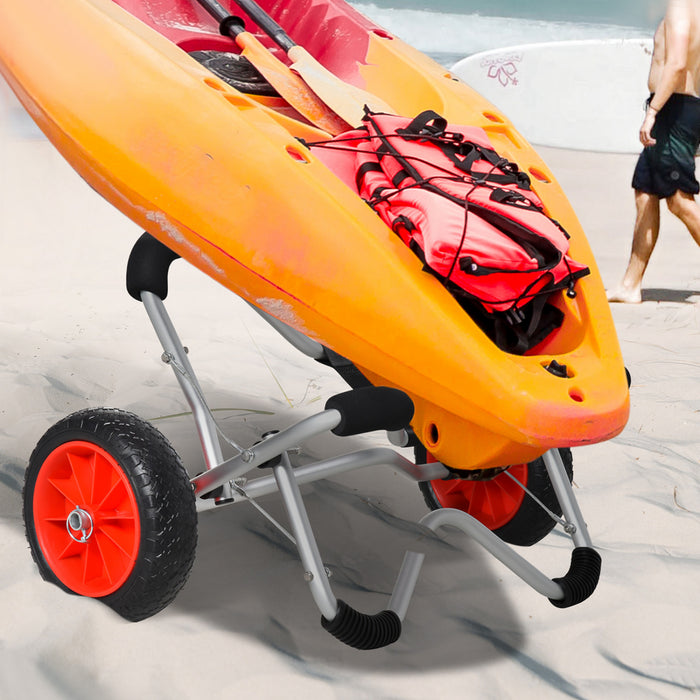 Soozier Kayak Cart Aluminum Boat Canoe Carrier With Beach Tires For Sand