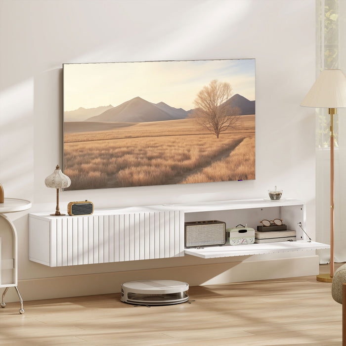 HOMCOM 55\" Floating TV Stand for TVs up to 72 Inch, White