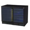 Forno Gemello 48" Side-by-Side Wine and Beverage Cooler in Black , French Door, 9.6 cu. ft. -FWCDR6699-48BLK | Refroidisseur a vin et a boissons Gemello de 48" cote a cote en Noire, 9,6 pi³ - FWCDR6699-48BLK