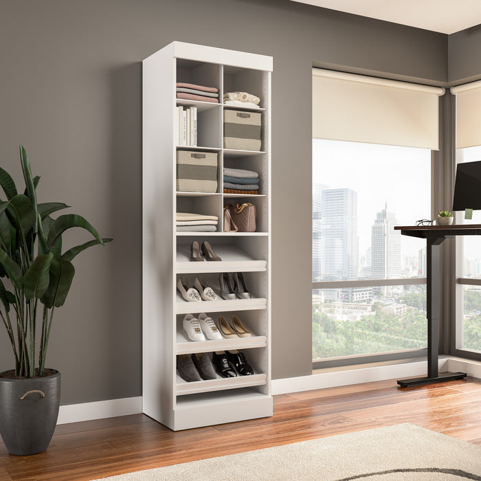 Bestar Pur 25 W Closet Shoe Organizer - White