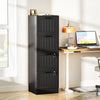 HOMCOM 4 Drawer File Cabinet with Lock Filing Cabinet for A4 Letter Black