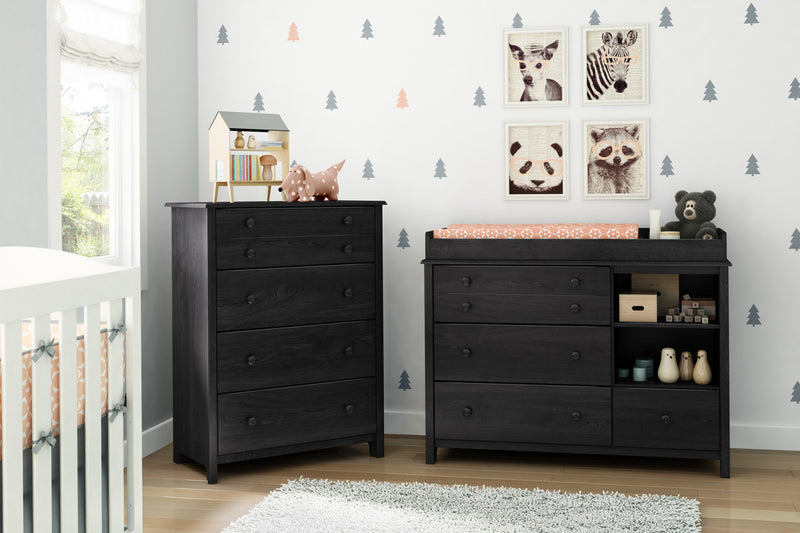 Little Smileys Changing Table With Station - Gray Oak 