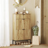 HOMCOM Shoe Cabinet with 2 Flip Drawers Adjustable Shelves for 8 Pairs Oak