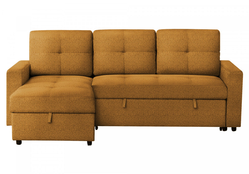 Sleeper Sofa, 90\" Length, Convertible Sofa Bed, Storage Chaise, Orange Fabric Sleeper Sofa