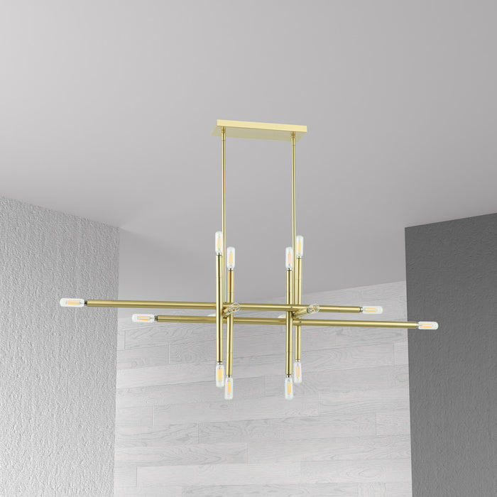 Dainolite Kanata 16 Light Horizontal Pendant Aged Brass Finish Lamp