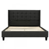 Wilder Grey Upholstered Wingback Platform Bed - Full | Lit plateforme a oreilles Wilder gris rembourre - Double