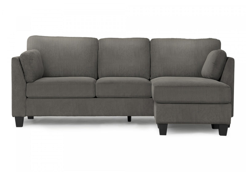 Upholstered Sofa Chaise Lounger, Grey Fabric Sofa