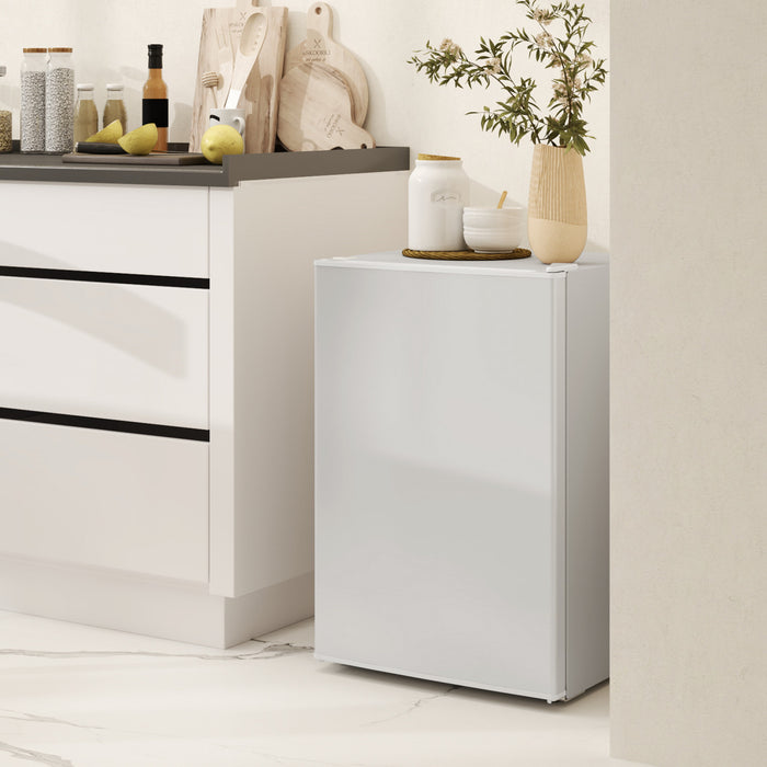 HOMCOM 2.5 Cu Ft Mini Fridge with Freezer, Small Refrigerator, White