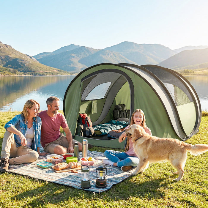 Outsunny Pop-Up Camping Tent for 4-5 Person, Green