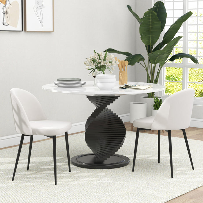 HOMCOM Dining Chairs Set of 2, Mid-Back Velvet-touch Upholstery Side Chair