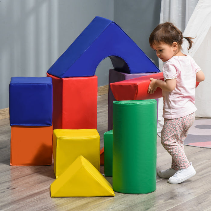 Soozier 11 Piece Soft Play Blocks Kids Climb And Crawl Gym Toy Foam Building And Stacking Blocks Learning Play Set Educational Software Activity Toy Brick Baby Soft Climbing Block