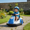 Qaba 6V Bumper Car, Electric Car for Kids, Toddler Bumper Car with Big Wheels, Slow Start, 360° Spin, Dual Motors, 3.1 Mph Max, Music and Horn for 37-72 Months, Blue
