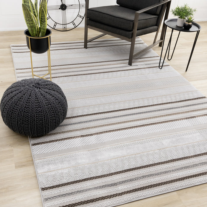 London Striped Indoor Area Rug - 7'10\" x 10'6\"